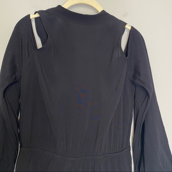 Shilla The Label Black Cold Shoulder Tie Back Shorts Romper, Size Medium - Picture 3 of 13